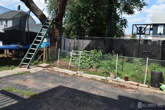 view of yard with a trampoline