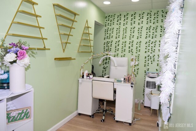 laundry room with light wood-type flooring