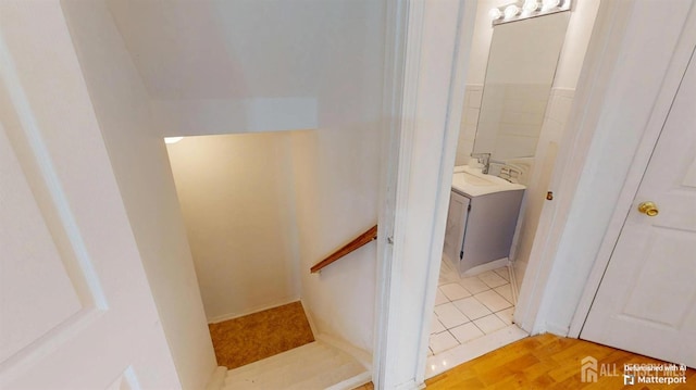 28 Elm St, East Brunswick, NJ 08816 - stairway featuring tile patterned flooring
