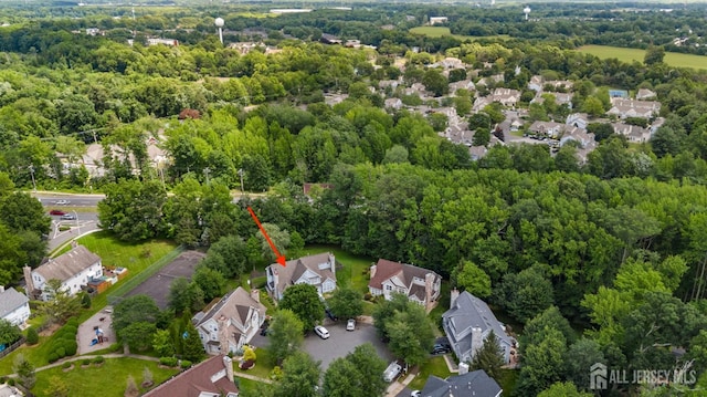 41 Haymarket Ct, East Windsor, NJ 08512 - aerial view of property's location with nearby suburban area and a heavily wooded area