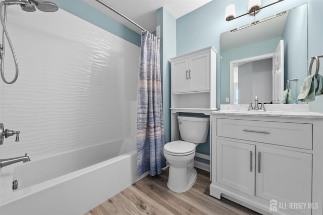 41 Haymarket Ct, East Windsor, NJ 08512 - full bathroom with shower / bathtub combination with curtain, vanity, and wood finished floors