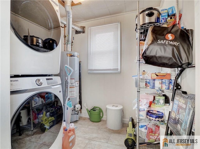 15 Leland Ave, South River, NJ 08882 - washroom with estacked washer and dryer and gas water heater