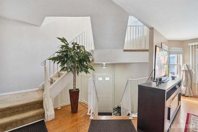 816 Harbortown Blvd Unit 816, Perth Amboy, NJ 08861 - foyer featuring stairway and light wood-style flooring