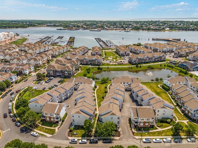 816 Harbortown Blvd Unit 816, Perth Amboy, NJ 08861 - aerial perspective of suburban area featuring a nearby body of water