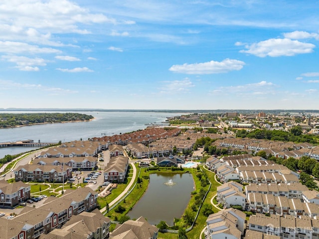 816 Harbortown Blvd Unit 816, Perth Amboy, NJ 08861 - aerial view of property and surrounding area with nearby suburban area and a nearby body of water