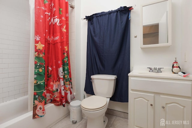440 Bruck Ave, Perth Amboy, NJ 08861 - bathroom featuring vanity, tile patterned floors, and shower / bath combination with curtain