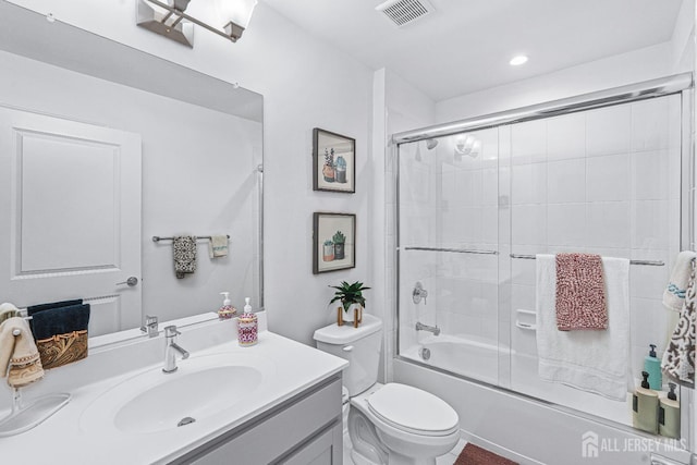 6 Traditions Pl, Monroe, NJ 08831 - bathroom with vanity, bath / shower combo with glass door, and recessed lighting