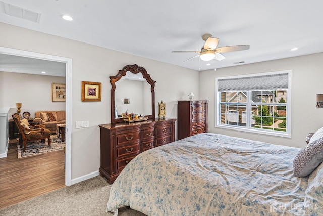 6 Traditions Pl, Monroe, NJ 08831 - carpeted bedroom with recessed lighting and ceiling fan