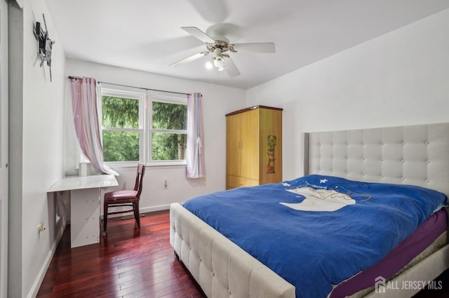 9 Merion Dr, Manalapan, NJ 07726 - bedroom featuring hardwood / wood-style flooring, baseboards, and a ceiling fan