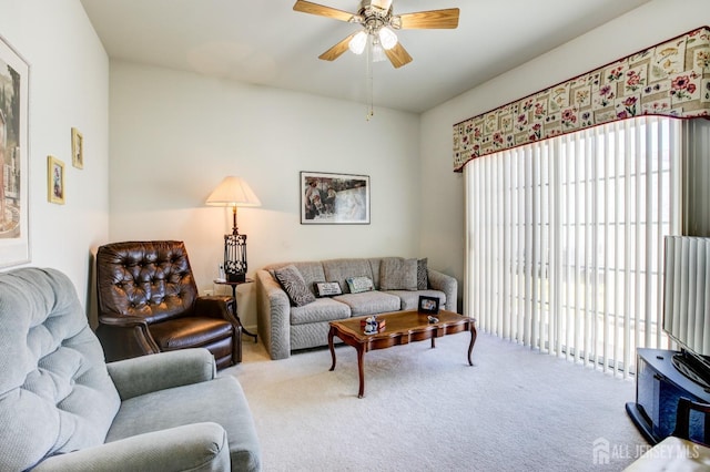 543 Waterside Blvd, Monroe, NJ 08831 - living area featuring carpet floors and a ceiling fan
