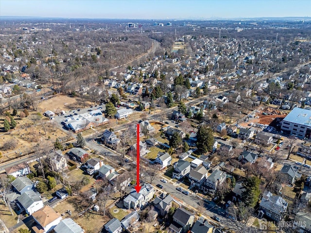 drone / aerial view with a residential view