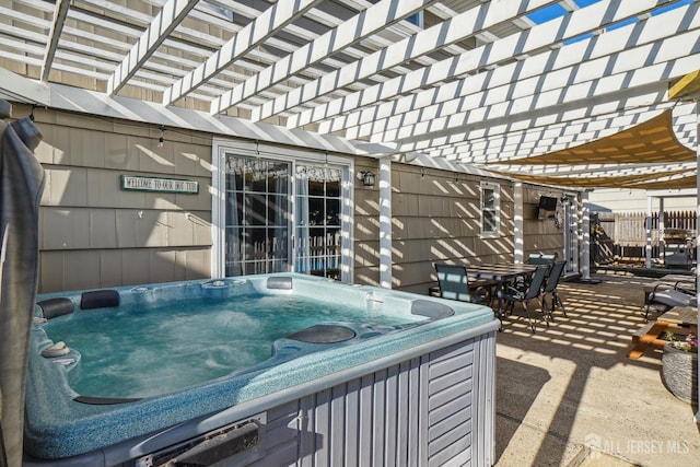 522 Hancock St, Middlesex, NJ 08846 - view of patio with a pergola and a hot tub