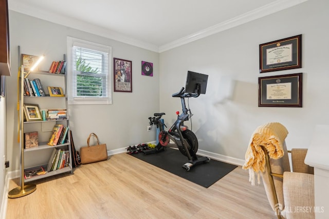 522 Hancock St, Middlesex, NJ 08846 - workout room with wood finished floors, ornamental molding, and baseboards