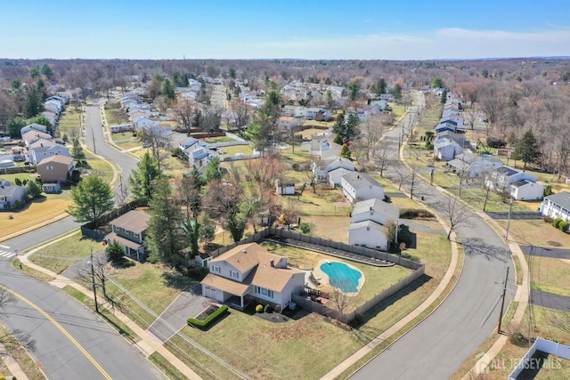 aerial view featuring a residential view