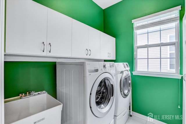 56 Kings Mill Rd, Monroe, NJ 08831 - washroom with cabinet space, washer and dryer, and baseboards
