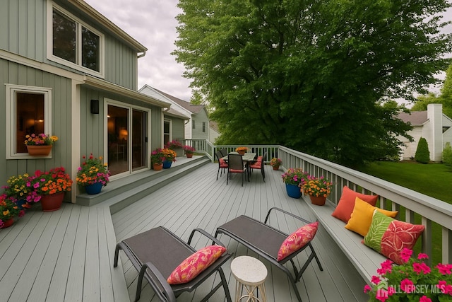 13 Clinton Ave, Edison, NJ 08820 - wooden terrace featuring outdoor dining space