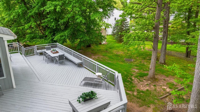 13 Clinton Ave, Edison, NJ 08820 - wooden deck featuring outdoor dining space