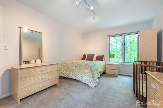 13 Clinton Ave, Edison, NJ 08820 - bedroom with light carpet, track lighting, and baseboards