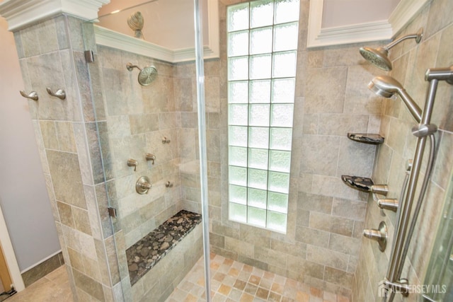 13 Clinton Ave, Edison, NJ 08820 - bathroom with a stall shower and crown molding