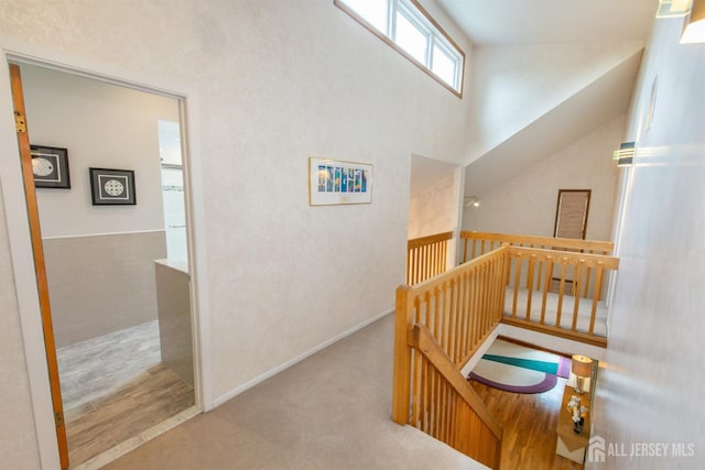 13 Clinton Ave, Edison, NJ 08820 - corridor with an upstairs landing, carpet flooring, and baseboards