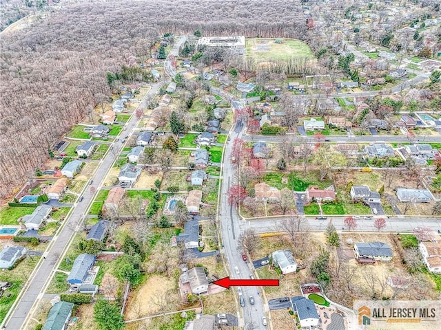 aerial view of property's location