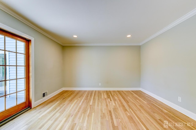 21 Princeton Rd, Old Bridge, NJ 08859 - empty room featuring plenty of natural light, light wood-style floors, ornamental molding, and recessed lighting