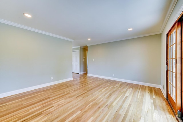 21 Princeton Rd, Old Bridge, NJ 08859 - spare room with light wood-style floors, recessed lighting, and crown molding
