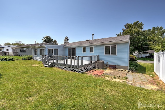 21 Princeton Rd, Old Bridge, NJ 08859 - back of house featuring a wooden deck and a yard