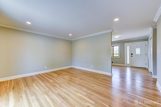 21 Princeton Rd, Old Bridge, NJ 08859 - spare room featuring ornamental molding, light wood finished floors, and recessed lighting