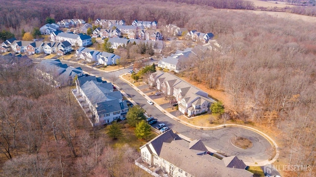 aerial view with a residential view and a forest view