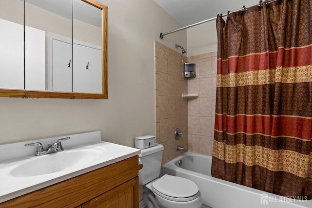 6072 Cedar Ct, South Brunswick, NJ 08852 - full bathroom with shower / tub combo with curtain, toilet, and vanity