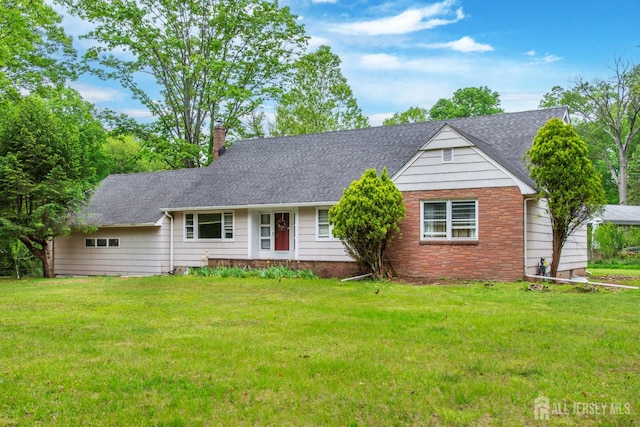 108 Midwood Way, Colonia, NJ 07067 - view of front of home with a chimney, a front yard, and a shingled roof