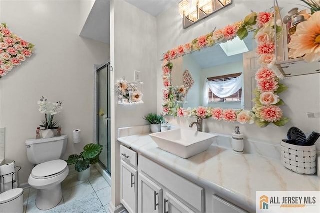 11 Rondell Ln, South Amboy, NJ 08879 - bathroom with vanity, a stall shower, and tile patterned flooring