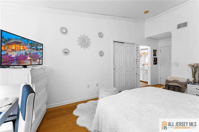 11 Rondell Ln, South Amboy, NJ 08879 - bedroom with ornamental molding, wood finished floors, and a closet