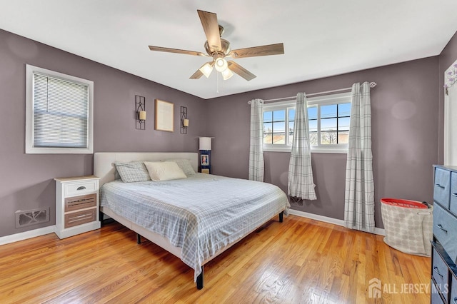 114 Jeffery Rd, Colonia, NJ 07067 - bedroom featuring baseboards, wood finished floors, and ceiling fan