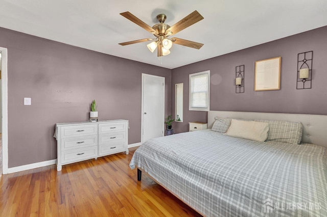 114 Jeffery Rd, Colonia, NJ 07067 - bedroom featuring light wood finished floors, baseboards, and a ceiling fan