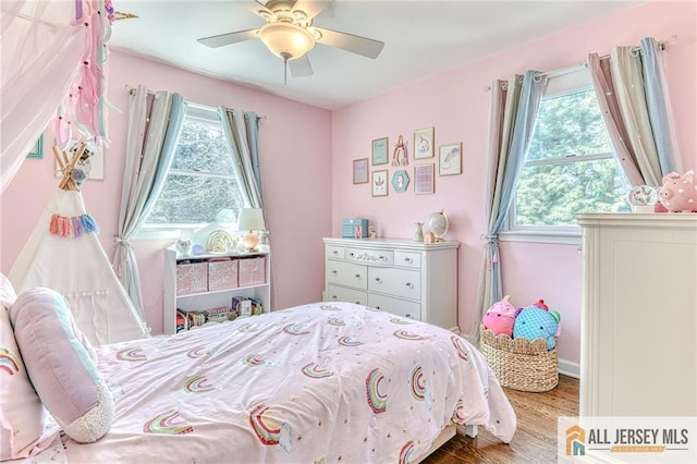 35 Outcalt Rd, Edison, NJ 08817 - bedroom featuring ceiling fan, multiple windows, and wood finished floors