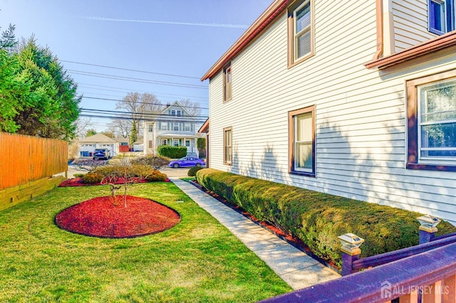 view of yard featuring fence