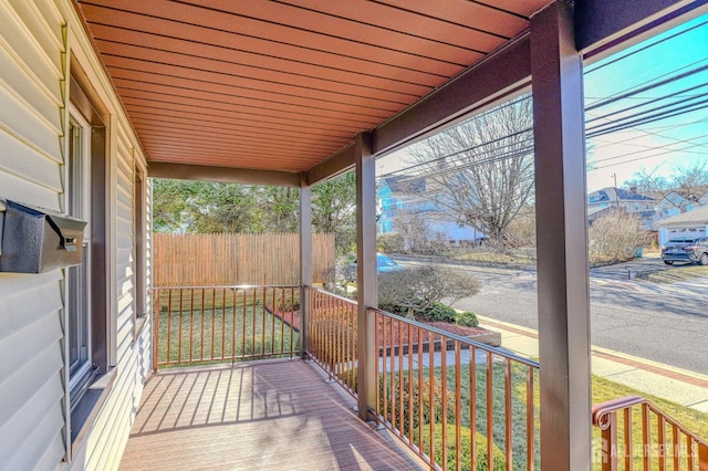 wooden deck with covered porch