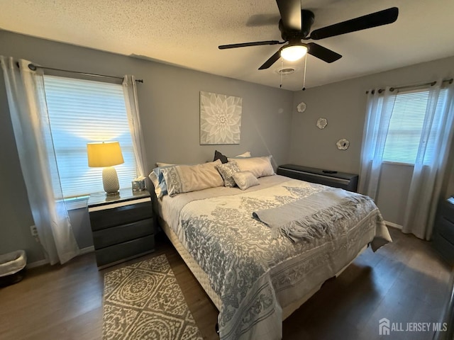 4 Hemlock Hill Rd, Jackson, NJ 08527 - bedroom featuring dark wood finished floors, a ceiling fan, and a textured ceiling