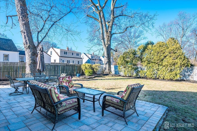 view of patio with a fenced backyard