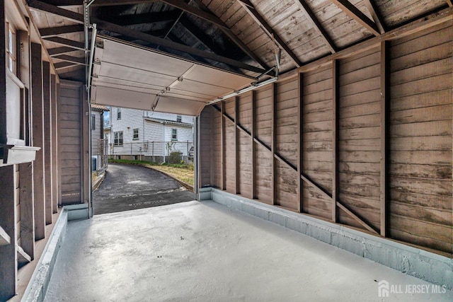 view of garage