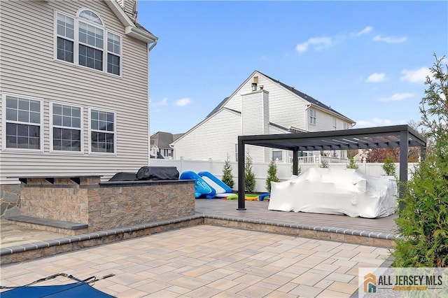 view of patio / terrace with exterior kitchen