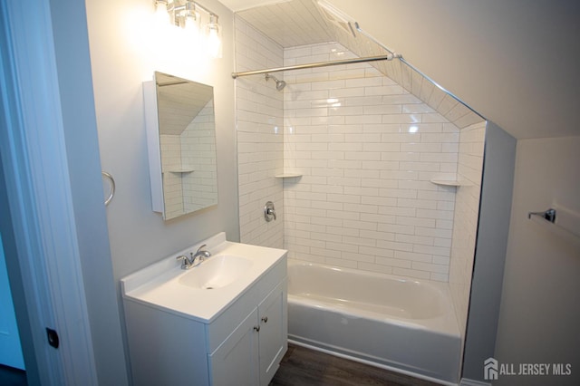 20 Prentice Ave, South River, NJ 08882 - full bath with vanity, bathtub / shower combination, and wood finished floors