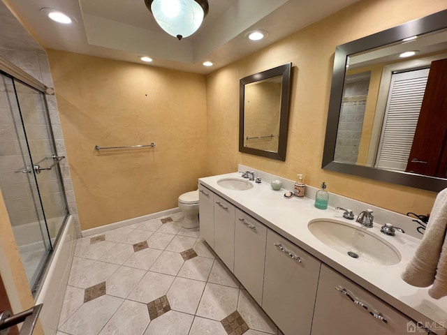 2 Gloucester Ct, East Brunswick, NJ 08816 - full bath with a sink, tile patterned flooring, toilet, and double vanity