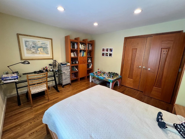 2 Gloucester Ct, East Brunswick, NJ 08816 - bedroom featuring recessed lighting, a closet, and wood finished floors
