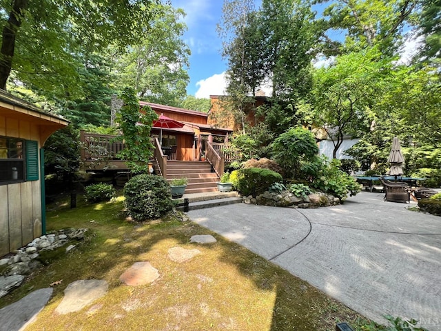 2 Gloucester Ct, East Brunswick, NJ 08816 - exterior space with stairs, a deck, and a patio