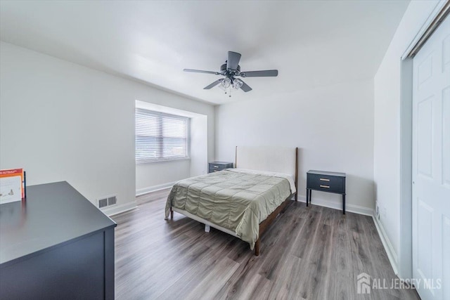 111 Beverly Hill Ter Unit A, Woodbridge Proper, NJ 07095 - bedroom with wood finished floors, baseboards, and a ceiling fan