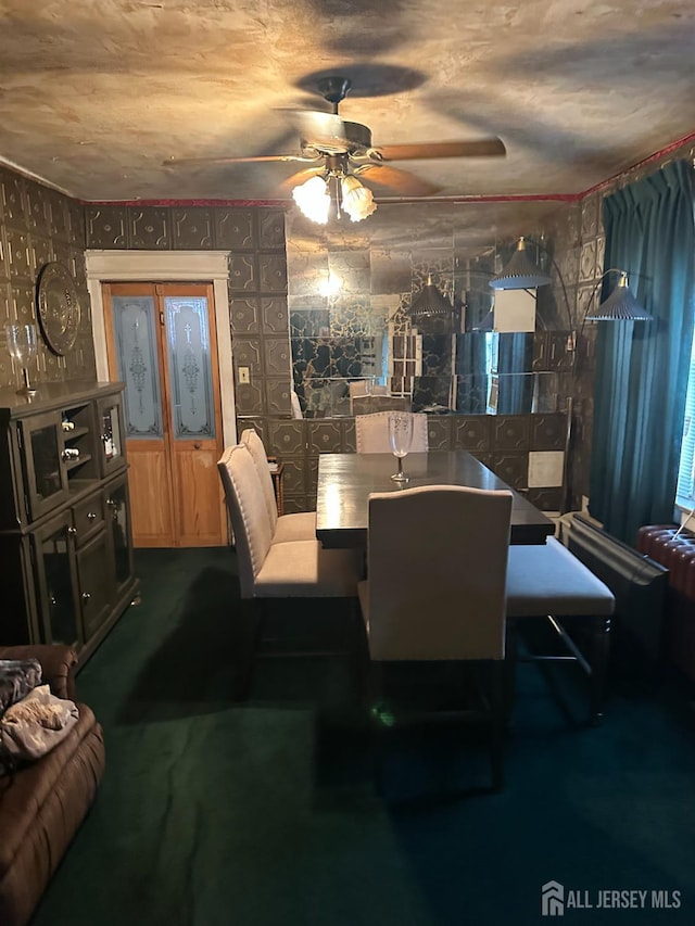 359 Parkway Ave, Trenton, NJ 08618 - carpeted dining room with a ceiling fan