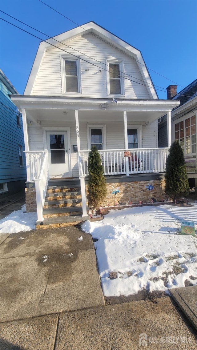 bungalow featuring covered porch